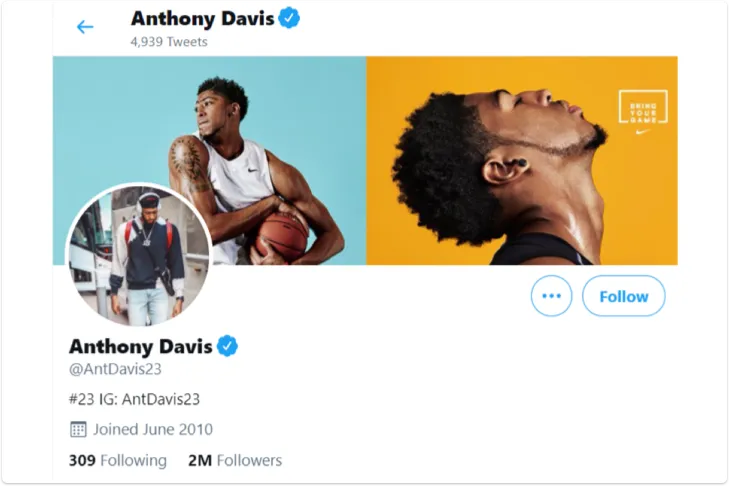 anthony davis twitter front page