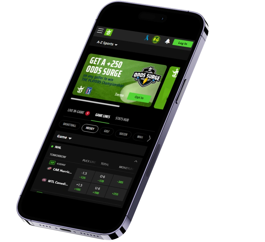DraftKings Variety of types of betting options Rhode Island