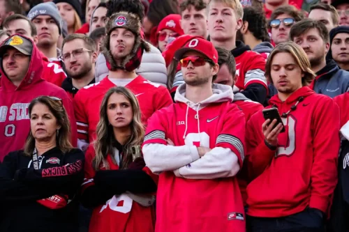 
 Buckeyes fans should be worried about losing to Michigan twice in one season. Mandatory Credit: Adam Cairns-The Columbus Dispatch
