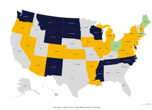 
USA Sports Betting Legal Map | Sidelines
